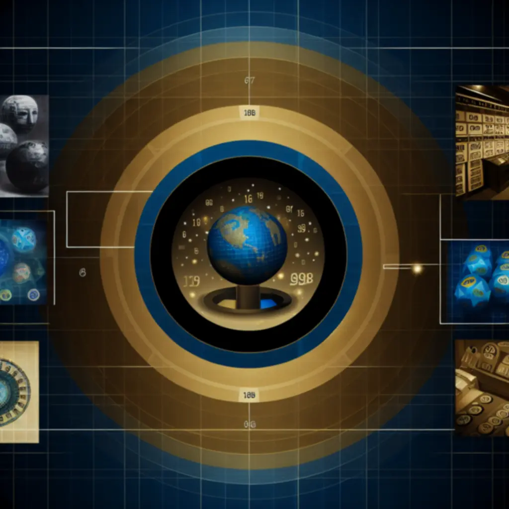 Timeline-inspired graphic showing the evolution of lottery games