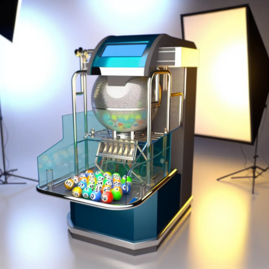 Certified lottery draw machine preparing numbered balls