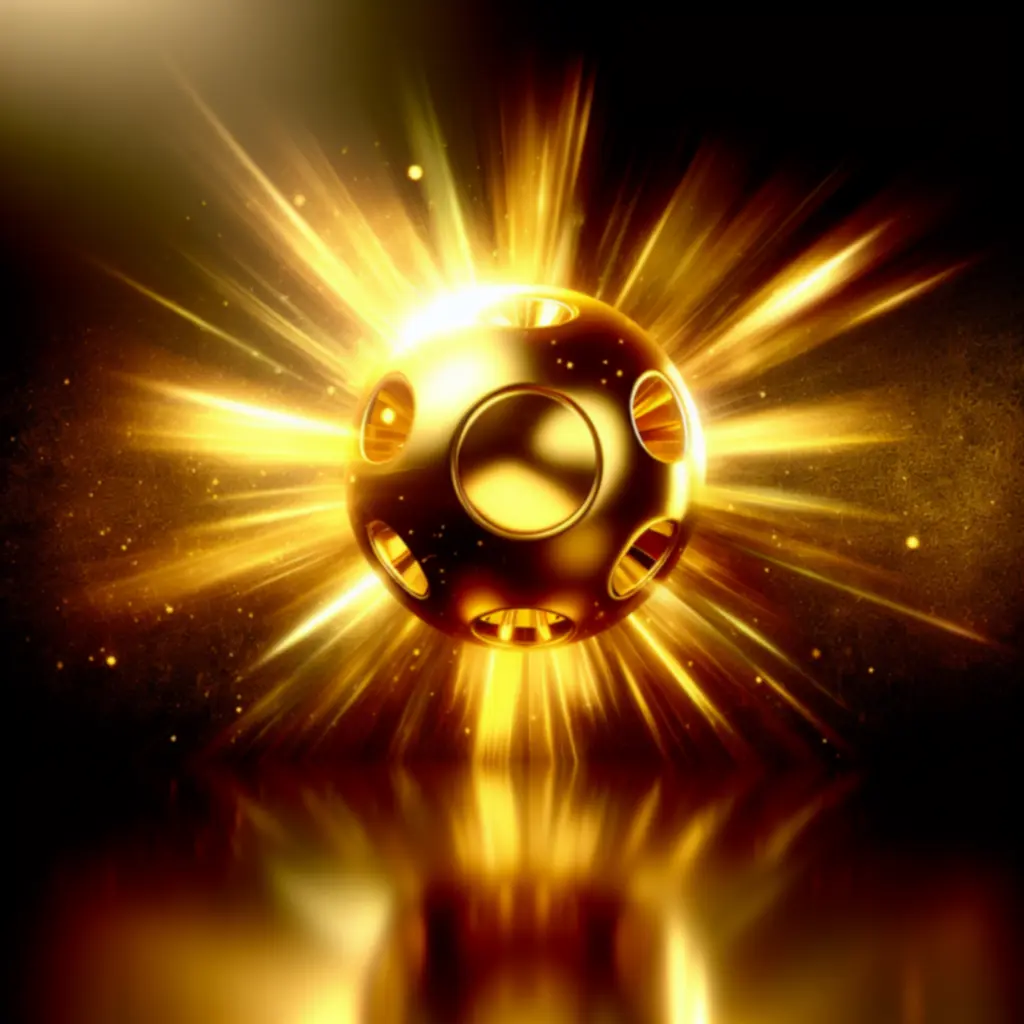 Golden jackpot visual with dynamic glow