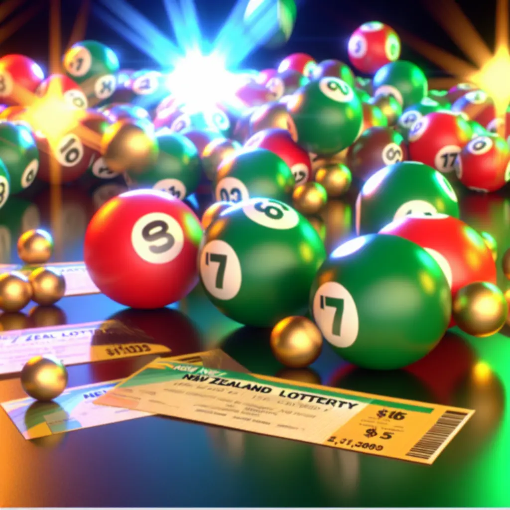 Vibrant New Zealand lottery balls and tickets representing the jackpot