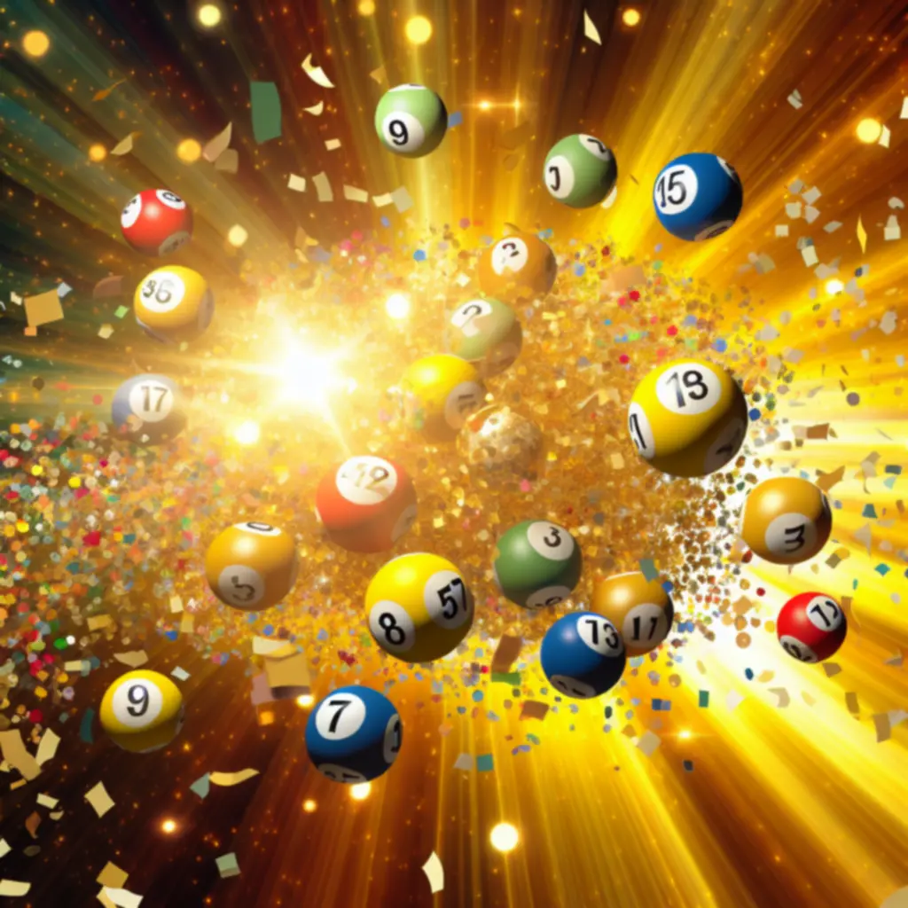 Confetti, lotto balls, and a golden glow representing LottoBestNZ winners